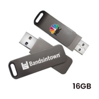 METAL SWING BLACK USB FLASH DRIVE (16GB)