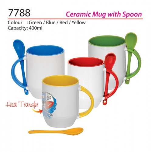 7788 CERAMIC MUG WITH SPOON