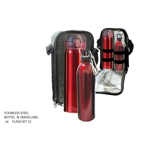 STAINLESS STEEL BOTTLE & TRAVELLING LK FLASK SET 11