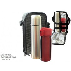UNO BOTTLE & TRAVELLING THERMO FLASK SET 6