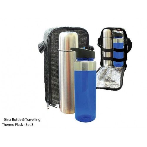 GN BOTTLE & TRAVELLING THERMO FLASK SET 3