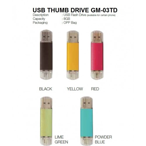 2 IN 1 USB THUMB DRIVE GM-03TD