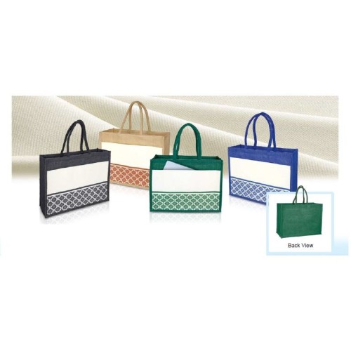 281 JUTE BAG WITH CANVAS COMPARTMENT