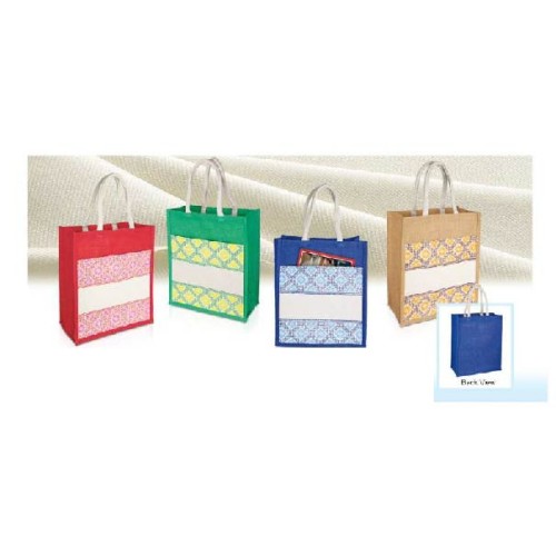 278 JUTE BAG WITH CANVAS COMPARTMENT