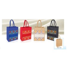 279 JUTE BAG WITH CANVAS COMPARTMENT