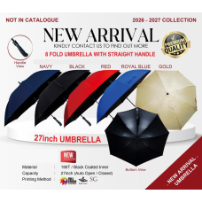 UMBRELLA 27" BLACK COATED INNER 