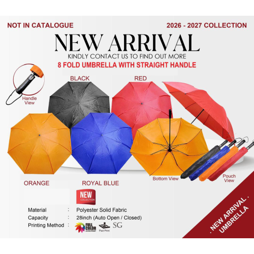 UMBRELLA 28" POLYESTER SOLID FABRIC 
