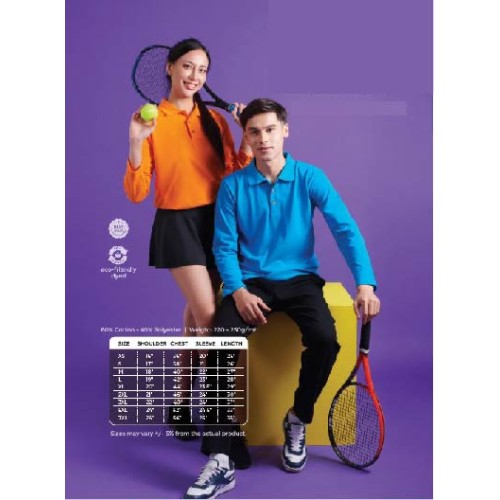 HC09 CVC HONEYCOMB LONG SLEEVE POLO SHIRT