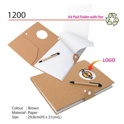 1200 A4 PAD FOLDER WITH PEN