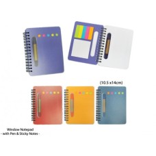 WINDOW NOTEPAD WITH PEN & STICKY NOTES