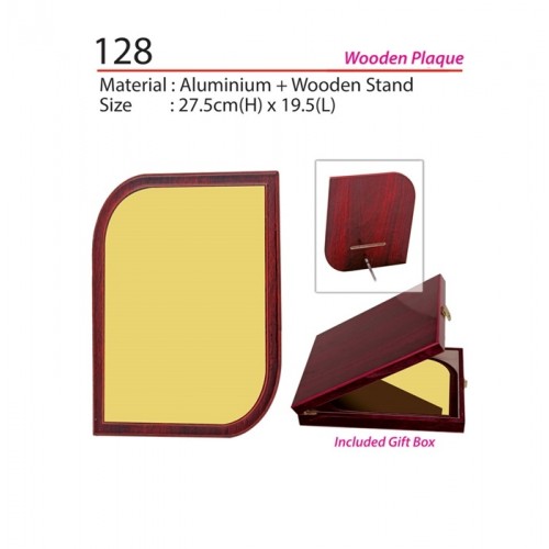 128 WOODEN PLAQUE