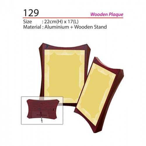 129 WOODEN PLAQUE